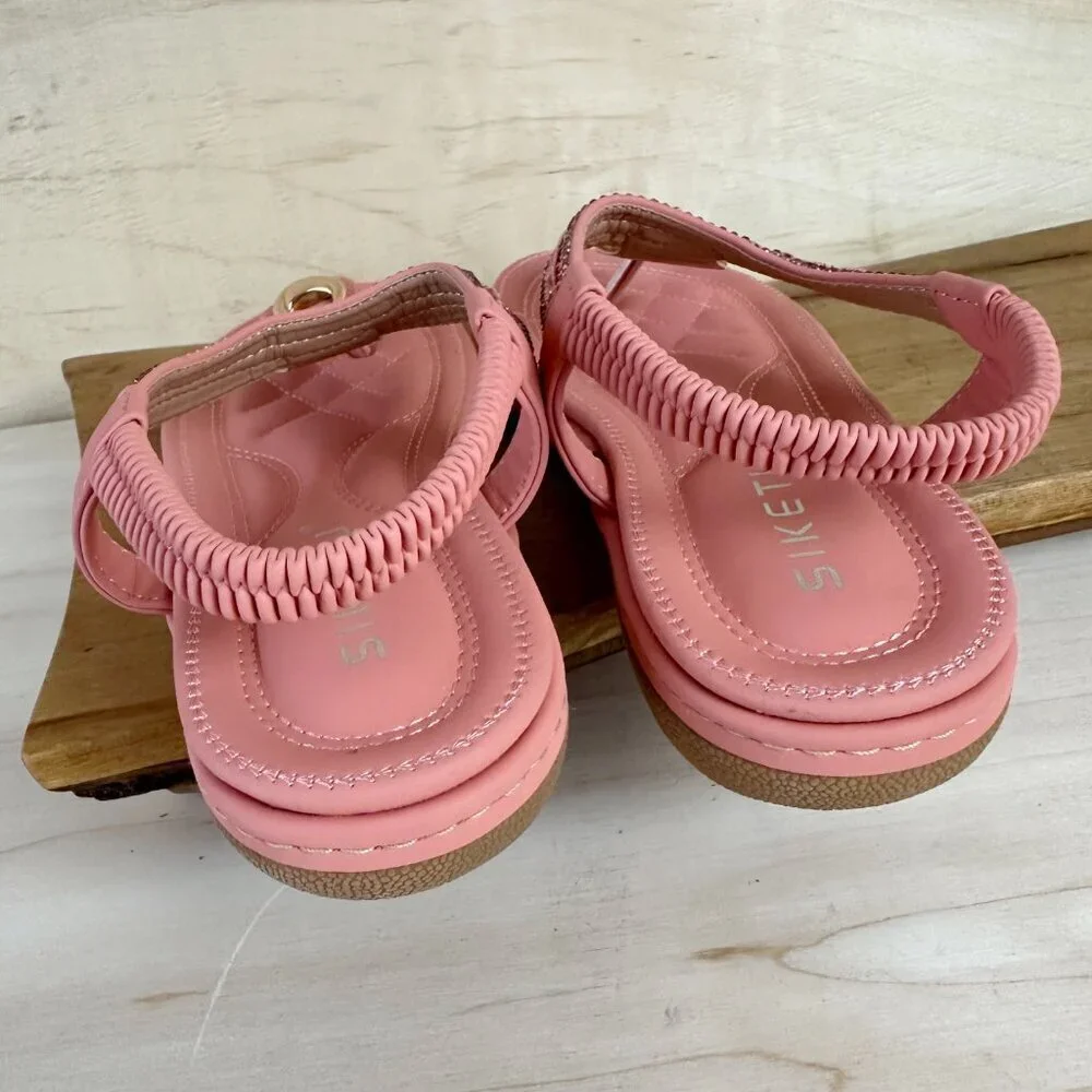 Siketu Coral Thong‎ Sandals Gold Hardware 39 Peach 8 bohemian NWB